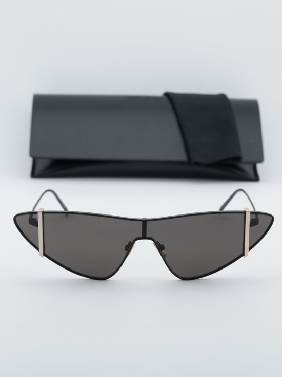 Saint Laurent SL536 001 Rimless Shield Sunglasses - Black